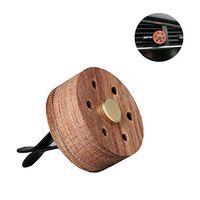 Yeejok Essential Oil Diffuser for Car with Vent Clip, Wooden Stainless Steel Lava Stone Aromatherapy Diffuser Locket Mini Air Freshener for Travel