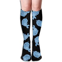 Z-YY Thigh High Socks Cute Narwhals Pattern Athletic Knee High Stockings 50cm
