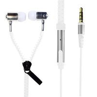 I-kool Cold Weather Winter Wear Zippered in-Ear Headphones with Mic (Snow White)