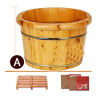Foot Bath Tub，Solid Wood Foot Soaking Barrel，Cypress Wood Foot Bucket，Foot Spa Wooden Tub，Thicken Wooden Tub，Foot Soak Tub,Foot Wooden Barrel (Color : A)