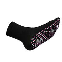 Self Heating Socks, FIged Tourmaline Self-Heating Therapy Magnetic Socks Comfortable Breathable Massage Anti-Freezing Warm Foot Socks Outdoor Skiing (Black)