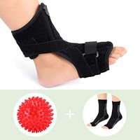 Plantar Fasciitis Night Splint for Women and Men, Orthotic Drop Foot Support Strength Brace Sleeping with A Pair Compression Socks and A Spiky Ball for Achilles Tendon, Drop Foot and Tendonitis