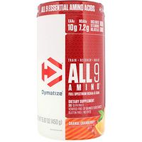 Dymatize All9 Amino, 7.2g of BCAAs, 10g of Full Spectrum Essential Amino Acids Per Serving for Recovery and Optimal Muscle Protein Synthesis, Orange Cranberry, 30 Servings, 15.87 Ounce
