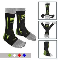 DMX Sports Ankle Support Guard for Muay Thai, Boxing, Kickboxing, MMA - Extra Stitching for Strong Support and Better Safety (Pair) (Green)