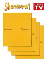 ShamWow The Original Super Absorbent Multi-Purpose Cleaning Shammy (Chamois) Towel Cloth, Machine Washable, Will Not Scratch, Orange (4 Pack)