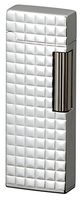 Sarome Flint Lighter SD9-26 Silver lattice dome diamond cut