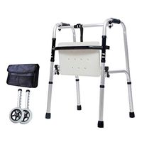 Walker with Sitting Board and Wheels Non-Slip Mat and Comfortable Armrest -Walking Aids for Elderly, Seniors, Handicap, Disabled,Max 180 kg(400 lbs)