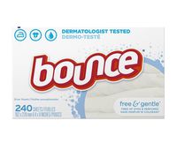 Protection! Bounce Fabric Softener Dryer Sheets Free & Gentle Unscented240.0 ea(1pk)