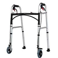 ZMYLOVE Heavy Duty Folding Walker, Compact Folding Walker, Medical Walking Mobility Aid with 8-Level Adjustable for Seniors Bariatric Folding Walker(Supports Up to 180Kg)