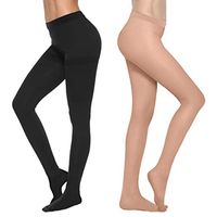 2 Pairs Opaque Thick Compression Pantyhose 20-30 mmHg Closed Toe Women Nursing Support for Relieve Varicose Veins Edema and Legs Sore Tired