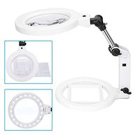 Folding Magnifier with LED Lamp, 2.5 X 5X Desktop Lamp Illuminated Magnifying Glass for Beauty skin care Eyelash expansion Reading Repair Hobby and Crafts