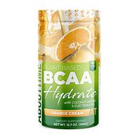 About Time Plant Based BCAA Hydrate Clear with L-Glutamine & Electrolytes (Non-GMO, Gluten Free, Monk Fruit) - Orange Cream, 20 Servings