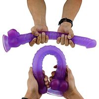 Beginner Ā'ňāl Realistic Massager 17 Inch Soft Realistic Purple Massage Tool Super Size Real Touch Female Personal Training Tool Stimulating Portable Toy