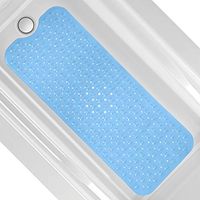 Vive XL Bathtub Mat (38" x 15") - for Bath & Shower Floors - Non Slip Suction Cup Skid Pad for Tub, Bathroom, Elderly, Kids - Eco-Friendly, Strong, Textured Rectangle Grip - Machine Washable