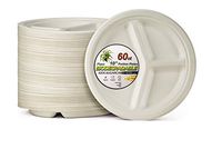 DecorRack 100% Compostable White Oval Plates, Eco-friendly, Heavy-Duty Premium Quality Biodegradable Dinner Plate, Luncheon Disposable Plates 10-inch (60 Count)