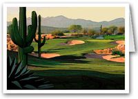 Beautiful Desert Golf Coarse Note Card - 10 Boxed Cards & Envelopes
