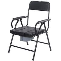 Medical Folding Bedside Commode Chair Seat Metal High Back Toilet Bowl Chair Elderly Pregnant Woman