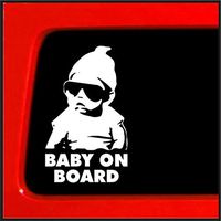 So Cool Stuff Hangover Baby On Board Decal Laptop Tablet Skateboard car Windows (5" White)
