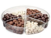 Clear Food Containers - 52 oz Round Container W/6 Divider 9-3/4" Dia.x1-3/4 Deep - (100 Per Pack) - WRAPS-RL64D6