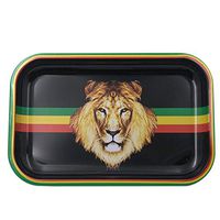 ChYoung Metal Rolling Tray Maple Leaf Letter Printed Tobacco Tray Rectangle Tray 18x12.5cm/7x5 Inches (Style A-Medium)