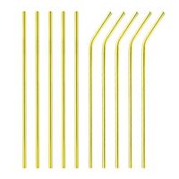 40 Pack Stainless Steel Metal Straws Reusable, 8.5 Inch Drinking Straws For 20oz Tumblers Yeti - 6mm Diameter (40pc 8.5inch gold)