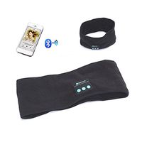 "Keeka" Bluetooth 4.0 Headband Rechargeable Washable Music Hands-free Phone Call Answer Ears-free Sweatband with Built-in Speakders and Mic for Yoga Sports Excercise Training (CLN-RB-BK)