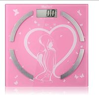 TIZHONG Body Fat Scale, Digital Wireless Weight Bathroom Scale with Essential Measurements and Conductive Glass, Compliant Body Composition Analyzer (Color : Pink)