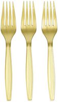 Amscan Big Party Pack 200 Count Mid Weight Plastic Forks, Gold
