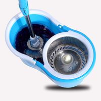 360 Degree Rotating Floor Mop And Bucket Set 2 Micro Fiber Head | Easy To Wring Out | Adjustable Height - Blue