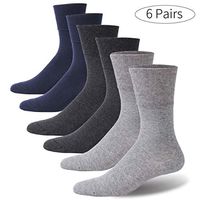 Forcool Non Binding Cushion Crew Dress Cotton Diabetic Socks for Men and Women, Large, 2 Pairs Dark Gray&2 Pairs Gray&2 Pairs Navy Blue