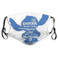 Stitch Ohana Means Family Unisex Adjustable Earloop Face Ma-sk, Anti-dust Mouth Ma-sk, Anti Pollution Ma-sk,Washable Protection Ma-sk,Pollen Ma-SKS,Anti-smog Ma-sk