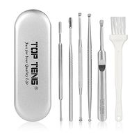 Ear Pick 6PCS Ear Wax Removal Tool Ear Wax Cleaner with Metal Storage Case, a Cleaning Brush Included