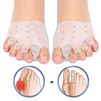Gel Toe Separator and Metatarsal Pads, Hammer Big Toe Straightener with Forefoot Pads for Treating a Hammer Toe, Bunion, Overlapping Toe and Callus Blister for Day and Night Use (4 PCS）