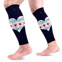 Chicago Heart Flag Calf Compression Sleeves for Men & Women Long Compression Leg Sleeves for Running Everyday Wear Runners 1 Pair