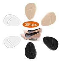 3 Pairs Metatarsal Pads for Women, Professional Reusable Silicone Ball of Foot Cushions, All Day Pain Relief and Comfort, One Size Fits Shoe Inserts