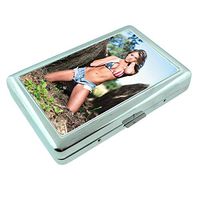 Louisiana Pin Up Girls USA New Orleans S6 Silver Cigarette Case Metal Wallet Id Holder King & 100's 4" X 2.75" RFID Protection
