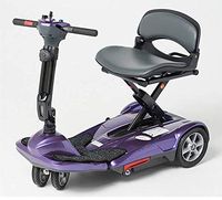 EV Rider Transport Move Manual Folding Scooter - Lithium Battery Lightweight Travel Mobility Scooter (Purple)