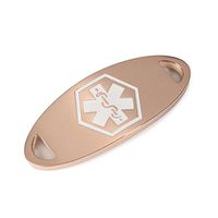 Bracelet ID Tags - Rose Gold Medical Alert ID Identification Tags for Custom Engraved Bracelets