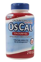 Os-Cal 500 + D, Calcium 500 mg., D3 200 I.U., 210 Coated Caplets (Pack of 3 (210 ct ea))