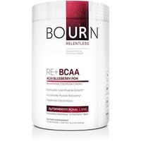 Bourn Relentless RE+ BCAA Natural Acai Blueberry Pomegranate (30 Servings) with 5g Fermented Branched Chain Amino Acids, no Artificial Colors, Flavors, or Sweeteners; Vegan, Gluten Free, Soy Free