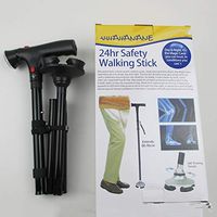 XISURE Folding Cane with Led Light, Adjustable Canes and Walking Sticks, Walking Cane Stick for Elderly Aluminum Offset Cane with Ergonomic Handle and Wrist Strap