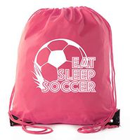 Soccer Party Favors | Soccer Drawstring Backpacks for Birthday Parties, Team events, and much more! - 10PK Pink CA2500SOCCER S3
