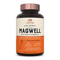 Magnesium Zinc & Vitamin D3 - Most Bioavailable Forms of Magnesium - Malate, Glycinate, Citrate - MagWell by LiveWell | Bone & Heart Health, Immune System Support - 120 Capsules