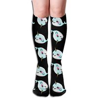 Z-YY Thigh High Socks Lovely Narwhals Athletic Knee High Stockings 50cm