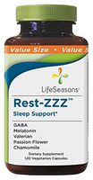 Life Seasons - Rest-ZZZ - Natural Sleep Supplement - Aids Restlessness - Maintain a Calm and Relaxed State Without Feeling Groggy in The Morning - with Low Dose Melatonin, Chamomile - (120 Capsules)