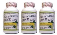 3 Pack - Resveratrol Gold 1250 - Maximum Potency 1250 Mg (New Exp : 3/2018)