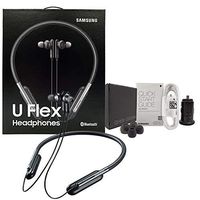 Samsung U Flex Bluetooth Wireless in-Ear Headphones HD Premium Sound and Mic - with Car-Charger 4FT USB Kit (US Model - Retail Packing)