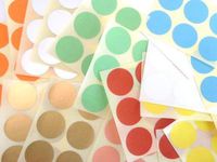 Minilabel 120 Labels , 25mm Diameter Round , Removable / Low Tack Adhesive , Mixed Colour Code Stickers