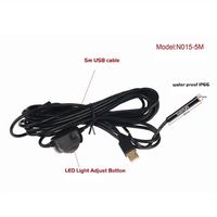 Supereye N015-5 Waterproof Endoscope 5M Length 7mm Diameter Inspection Camera Borescope USB Tube Snake Scope with 6 LED