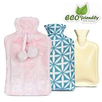 2 litres Hot Water Bottle with Knitted Cover Offers Safe Soothing Warmth, Effective Pain Relief for Muscle Aches, Cramps, Arthritis